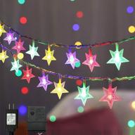 🌟 dooit 49ft 100led star string lights: waterproof christmas lights for outdoor decor - multicolor логотип