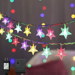 img 4 attached to 🌟 Dooit 49FT 100LED Star String Lights: Waterproof Christmas Lights for Outdoor Decor - Multicolor