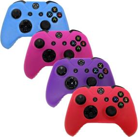 img 3 attached to 🎮 HDE Controller Protective Case for Xbox One Controllers - 4 Pack Soft Anti-Slip Silicone Skins (Blue, Red, Purple, Pink) - Improve Grip & Shield Your Controller