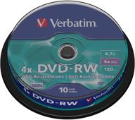high-quality verbatim dvd-rw 4.7gb 4x spindle 10 no 43552 - optimal data storage solution logo