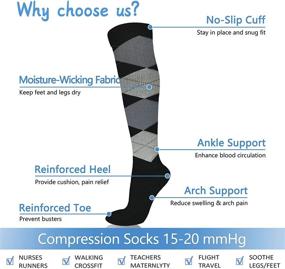 img 3 attached to 🧦 Compression Socks Set - Ideal for Women & Men, 4 Pairs Included