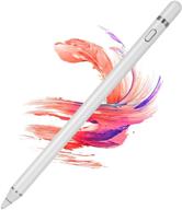 rechargeable active stylus pen for capacitive touch screens - digital stylish pen pencil, compatible with most touchscreens (white) logo