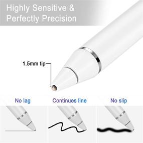 img 3 attached to Rechargeable Active Stylus Pen for Capacitive Touch Screens - Digital Stylish Pen Pencil, Compatible with Most Touchscreens (White)