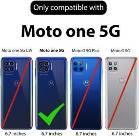 img 3 attached to Чехол для Motorola One 5G с защитным стеклом для экрана | Клип-футляр для ремня | Держатель с подставкой - тонкий прочный бронированный чехол для защиты полного корпуса от ударов для Motorola One 5G (черный)