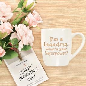 img 2 attached to 👵 Grandma Coffee Mug: I'm a Grandma, What's Your Superpower? Funny Gift for Mothers Day, Birthday from Granddaughter, Grandkids, Grandson - 12 Oz Gold Cup