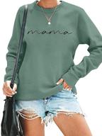 👚 women's loose fashion crewneck sweatshirt: mama letter print pullover top, long sleeve logo