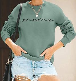 img 3 attached to 👚 Women's Loose Fashion Crewneck Sweatshirt: Mama Letter Print Pullover Top, Long Sleeve