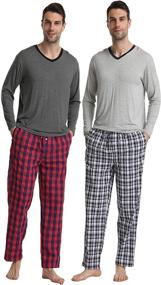 img 3 attached to Cotton Lightweight Drawstring Pockets Bottoms Men's Clothing and Sleep & Lounge