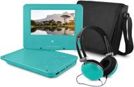 📀 ematic epdhd704tl portable dvd player kit - 7-inch swivel screen, blue - includes headphones, carrying case - standard model logo
