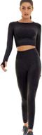 👚 seamless women's workout set: athletic leggings + long sleeve top by toplook logo