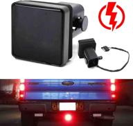 🚗 ijdmtoy smoked lens 15-led tow hitch receiver brake tail light with strobe feature - compatible with truck suv trailer equipped class 3/4/5 2-inch towing adapter hole logo
