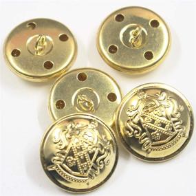 img 1 attached to 🔘 Metal Blazer Button Set - 14-Piece for Blazers, Suits, Sport Coats, Uniforms, Jackets in Gold, Sizes 15mm and 20mm