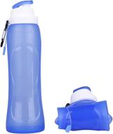 collapsible silicone water bottle blue - portable & leakproof - 500ml / 17oz - for sports, outdoor workouts & activities логотип