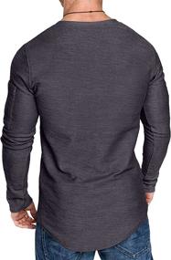 img 1 attached to COOFANDY Workout Cotton Sleeve Longline Sports & Fitness and Team Sports