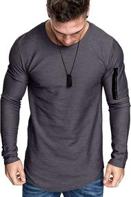 img 2 attached to COOFANDY Workout Cotton Sleeve Longline Sports & Fitness and Team Sports