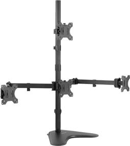 img 4 attached to 🖥️ VIVO Quad LCD Monitor Mount STAND-V104B: Freestanding Desk Stand for 13 to 24 inch Screens with Articulating Display - Holds 4 Screens, VESA up to 100x100mm