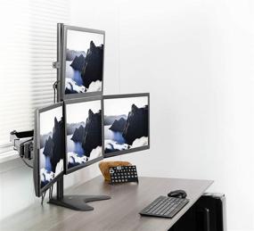 img 3 attached to 🖥️ VIVO Quad LCD Monitor Mount STAND-V104B: Freestanding Desk Stand for 13 to 24 inch Screens with Articulating Display - Holds 4 Screens, VESA up to 100x100mm