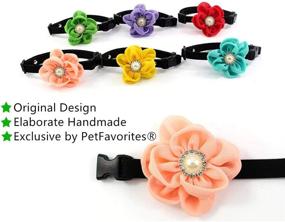 img 3 attached to 🌻 PETFAVORITES Sunflower Charm Suede Dog Cat Collar Bow Tie with Rhinestone Pearl - Cute Accessories for Small Female Dogs, Puppies, Kittens - Chihuahua, Yorkie Clothes, Costume Outfits