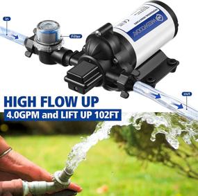 img 3 attached to 💧 Industrial 115V Water Pressure Diaphragm Pump - Self Priming Pump 4 Gpm 45 Psi with Power Plug, Fittings, Strainer Filter - Ideal for Kitchen, Bathroom, RV, Marine, Yacht, Caravan, and Garden Hose Applications