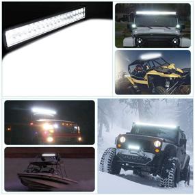 img 1 attached to 🚗 YITAMOTOR 24-inch LED Light Bar Spot Flood Combo Off Road Driving Lights with Wiring Harness for Jeep, Pickup, ATV, Truck, 4x4, 4WD, Trailer, UTV, Boat - 120W LED Bar