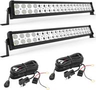 🚗 yitamotor 24-inch led light bar spot flood combo off road driving lights with wiring harness for jeep, pickup, atv, truck, 4x4, 4wd, trailer, utv, boat - 120w led bar logo