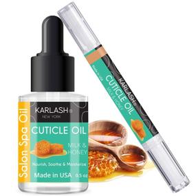 img 4 attached to 🌼 Karlash Salon Spa Premium Cuticle Oil Milk & Honey - Repair Dry Cracked and Stiff Cuticles. Nourish and Hydrate Nails. 0.5 oz & Cuticle Pen 2 ml Set