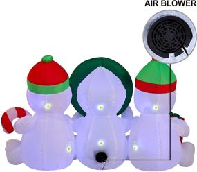 img 1 attached to 🎅 Mesmerizing 6 FT Long LED Inflatable: Three Sitting Snowmans Christmas Inflatable for Party & Lawn Decorations