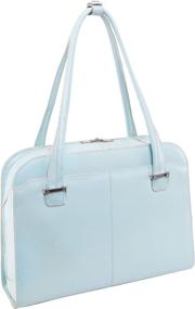 img 3 attached to 👜 McKleinUSA W Series Aqua Blue Laptop Briefcase | Top Grain Cowhide Leather | 15-Inch Fly-Through Checkpoint-Friendly Ladies' Bag (96638)