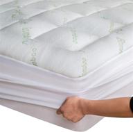 bamboo twin mattress topper - cooling, breathable, extra plush, thick fitted 8-20 inches - pillow top pad - rayon cooling ultra soft - 39x75 inches logo