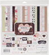 🎨 rustic elegance collection kit for scrapbooking: carta bella paper company cbre41016, white, 12-x-12-inch logo