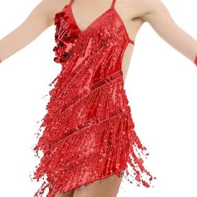 img 2 attached to IMucci Tassel Dresses Ballroom Dancewear Sports & Fitness in Other Sports