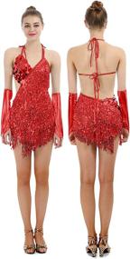 img 4 attached to IMucci Tassel Dresses Ballroom Dancewear Sports & Fitness in Other Sports