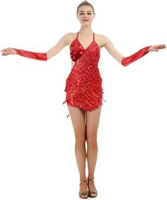 img 3 attached to IMucci Tassel Dresses Ballroom Dancewear Sports & Fitness in Other Sports