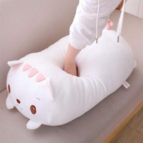 img 2 attached to PUEENOD 23.6 Inch Cat Plush Hugging Pillow - White Cat Stuffed Animal Toy for Kids - Perfect Gift