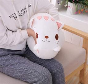 img 3 attached to PUEENOD 23.6 Inch Cat Plush Hugging Pillow - White Cat Stuffed Animal Toy for Kids - Perfect Gift