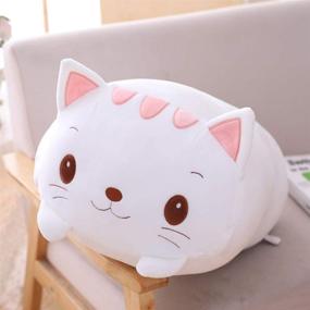 img 4 attached to PUEENOD 23.6 Inch Cat Plush Hugging Pillow - White Cat Stuffed Animal Toy for Kids - Perfect Gift