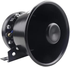 img 1 attached to YHAAVALE 9200E Car Police Siren & Metal Black Round Cone Speaker: 100W Multi-Tones Wireless Remote Control Emergency Horn Sound PA System