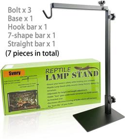 img 3 attached to 🐍 Adjustable Metal Reptile Tank Stand – Heat Light Holder for Aquarium, Terrarium, and Basking, Ideal for Amphibians, Lizards, Tortoises, Snakes, and Other Cold-Blooded Pets...