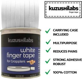 img 1 attached to 🤲 Kuzushi Labs White Finger Tape (8 Pack) with Case - Ideal for BJJ, Grappling, Judo, Climbing - 0.3" x 45 Feet