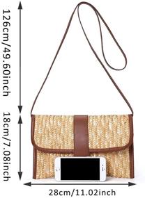 img 2 attached to 👜 Handmade Straw Shoulder Bag, Kadell Straw Clutch for Women- Summer Beach Envelope Purse Wallet