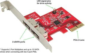 img 3 attached to 💻 Ableconn PEX-SA130 2-портовая карта адаптера хоста eSATA III 6 Гбит/с на двух линиях PCIe - AHCI PM карта контроллера PCI 2.0 x2 - набор микросхем ASMedia ASM1062