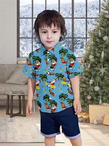 img 2 attached to 2-8T Printed Short Sleeve Button Down Shirt for Boys and Girls by Enlifety