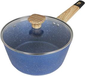 img 2 attached to 3 Quart Granite Nonstick Saucepan Cookware Set (Induction Compatible) in Ocean Blue - Mastering the Art of Cooking