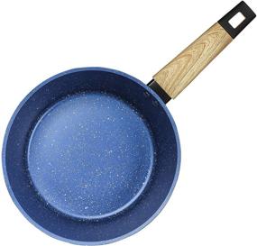 img 1 attached to 3 Quart Granite Nonstick Saucepan Cookware Set (Induction Compatible) in Ocean Blue - Mastering the Art of Cooking