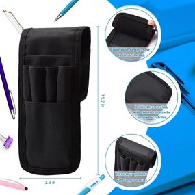 img 2 attached to 🖋️ KATOLK 2 Pcs Belt Pen Holder: Tactical Multifunctional Pencil Pouch for Pens, Rulers, and Scissors, Black