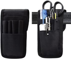 img 4 attached to 🖋️ KATOLK 2 Pcs Belt Pen Holder: Tactical Multifunctional Pencil Pouch for Pens, Rulers, and Scissors, Black