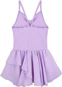 img 3 attached to CHICTRY Girls Basic Camisole Ballet Tutu Dress with Chiffon Ruffles for Gymnastics Leotard Skirt