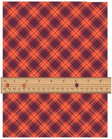 img 1 attached to 🔴 Premium Red Plaid Leather Crafting Sheet - 8.5" x 11" - High-Quality Material