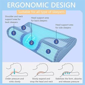 img 2 attached to 🛏️ Orthopedic Contour Memory Foam Pillow: Neck Pain Relief for Back, Stomach, Side Sleepers