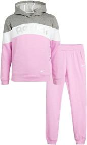 img 4 attached to 👧 Stylish Reebok Girls Jogger Set Sweatshirt: trendy clothing that keeps girls active